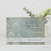 デニムヴィンテージフローラ旋回結婚式招待状 招待状 (スタンド正面)