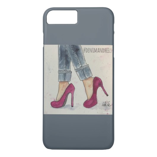 デニム及びかかとのiPhone 7のプラスの電話箱 Case-Mate iPhoneケース (裏面)
