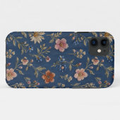 デニム地に刺繍の野の花 Case-Mate iPhoneケース (裏面(横))