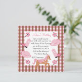 デニム女性のカーボーイ誕生日 招待状 (スタンド正面)