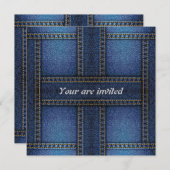 デニム招待テンプレート 招待状 (正面/裏面)