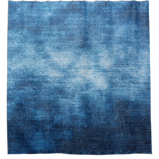 デニム擦り切れたの背景用の布地テクスチャ。ジーンズ シャワーカーテン (正面)