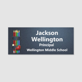 デニム教育者の色付き鉛筆 名札