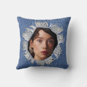 デニム枕に家族の写真 クッション (裏面)