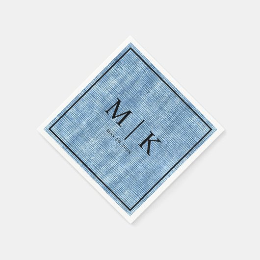 デニム生地ライトブルー | ナプキ結婚ンス スタンダードカクテルナプキン (角)