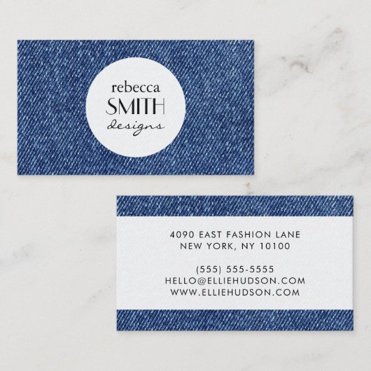 デニム生地、デニムテクスチャ、ブルーデニム、ジーンズ 名刺 (正面/裏面)