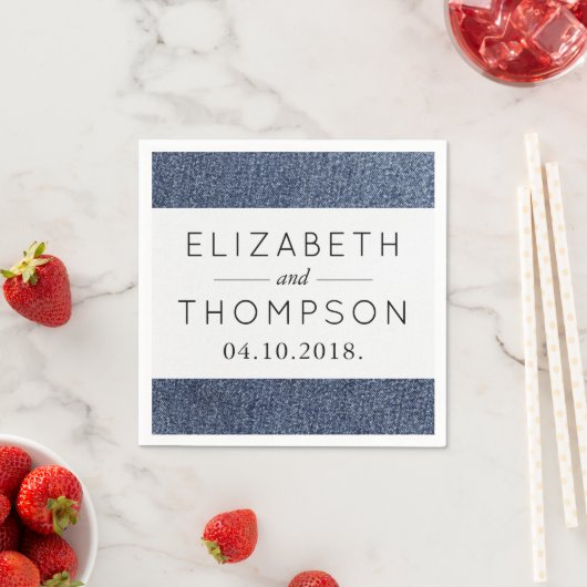 デニム生地、デニム生地、ブルーデニ結婚ム スタンダードカクテルナプキン (インサイチュ)
