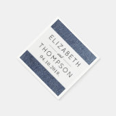 デニム生地、デニム生地、ブルーデニ結婚ム スタンダードカクテルナプキン (角)