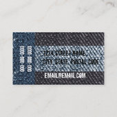 デニム米国の旗の名刺 名刺 (裏面)