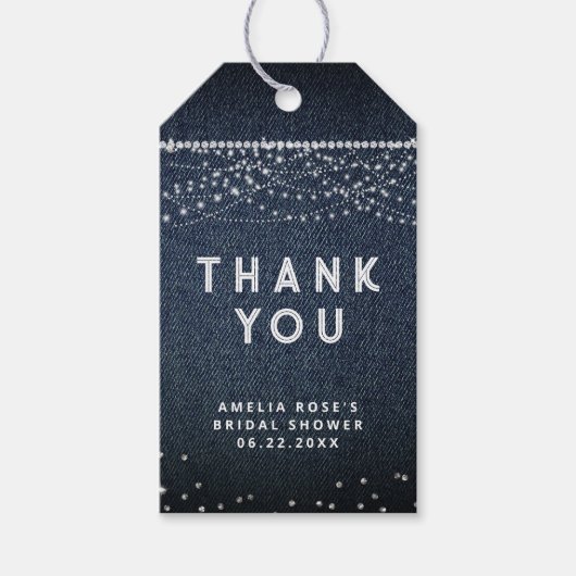 デニム素朴ダイヤエレガントライトサンキュー ギフトタグ (正面)