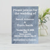 デニム結婚式招待状 招待状 (スタンド正面)