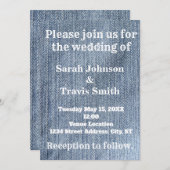デニム結婚式招待状 招待状 (正面/裏面)