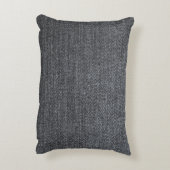 デニム織りのテクスチャブルーのズボン アクセントクッション (裏面(縦))