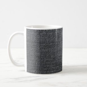 デニム織りのテクスチャブルーのズボン コーヒーマグカップ