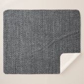 デニム織りのテクスチャブルーのズボン シェルパブランケット (正面(横))