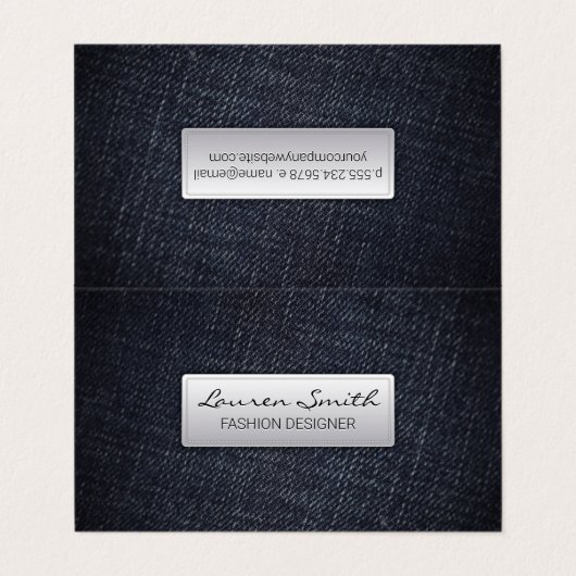 デニム織物 名刺 (外部フラット)