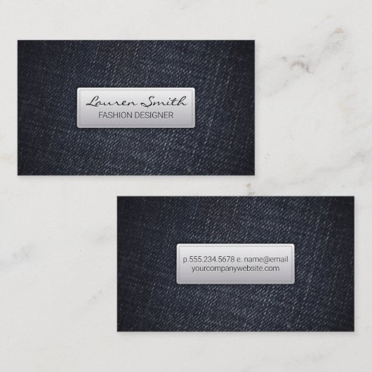 デニム織物 名刺 (正面/裏面)