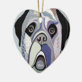 デニム色のマスティフ セラミックオーナメント (左)