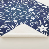 デニム開花:フローラルパターン背景 シェルパブランケット (3/4)