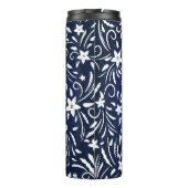 デニム開花：フローラルパターン背景 タンブラー (裏面)