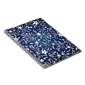 デニム開花：フローラルパターン背景 ノートブック (右側)