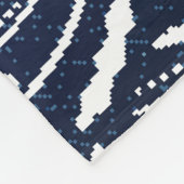 デニム開花：フローラルパターン背景 フリースブランケット (角)