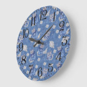 デニム・ジャン・ポケット・キッツンズ・アンド・レース ラージ壁時計 (傾斜)
