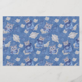 デニム・ジーンのポケット、子猫、レース