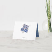 デニム・ジーンのポケット、子猫、レース サンキューカード (裏面)