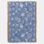 デニム・ジーンのポケット、子猫、レース スローブランケット (正面縦)