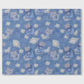 デニム・ジーンのポケット、子猫、レース ラッピングペーパー (フラット)