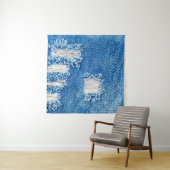 デニム・ジーンズの穴。破壊された破れた青いジェ タペストリー (インサイチュ)