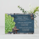 デニム&スター素朴ズカントリーウェスタン結婚ズ 招待状 (スタンド正面)