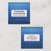 デニム | ステッチが見える スクエア名刺 (正面/裏面)