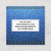 デニム | ステッチが見える スクエア名刺 (裏面)