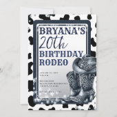 デニム&ダイアモンズウエスタングラム女性のカーボーイブーツハット 招待状 (正面)
