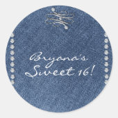 デニム&ダイアモンズエンブレムバースデーパーティーのお気に入り ラウンドシール (正面)
