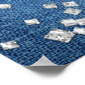 デニム&ダイアモンズグラムきらきら光るシックなテーブルシーティング ポスター (角)