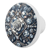 デニム&ダイアモンズグラムきらきら光るバラジュエリー セラミックノブ (右)