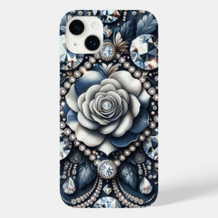 デニム&ダイアモンズグラムきらきら光るバラジュエリー Case-Mate iPhone 14 PLUSケース