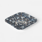 デニム&ダイアモンズグラムきらきら光るバラバースデーパーティー ペーパープレート (傾斜あり)