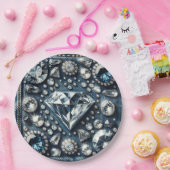 デニム&ダイアモンズグラムきらきら光るバースデーパーティー ペーパープレート (パーティー)