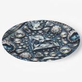 デニム&ダイアモンズグラムきらきら光るバースデーパーティー ペーパープレート (アングル)