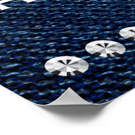 デニム&ダイアモンズグラムカスタムバースデーパーティーバナー ポスター (角)