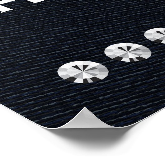 デニム&ダイアモンズグラムカスタムバースデーパーティーバナー ポスター (角)