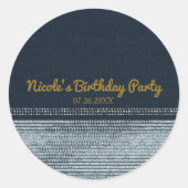 デニム&ダイアモンズグラムシきらきら光るックファエレガントイト ラウンドシール (正面)