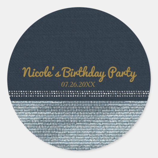 デニム&ダイアモンズグラムシきらきら光るックファエレガントイト ラウンドシール (正面)