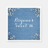 デニム&ダイアモンズグラムスキャストラきらきら光るパーティー スタンダードカクテルナプキン (正面)