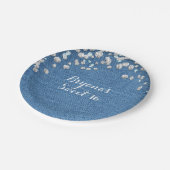 デニム&ダイアモンズグラムスキャッターきらきら光るカスタムパーティー ペーパープレート (アングル)