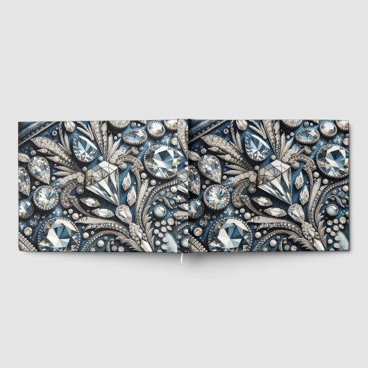 デニム&ダイアモンズジェムストーンきらきら光るジャン ゲストブック (全面)